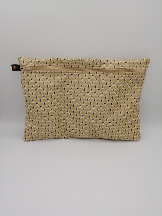 Pochette zippée XL coton enduit 