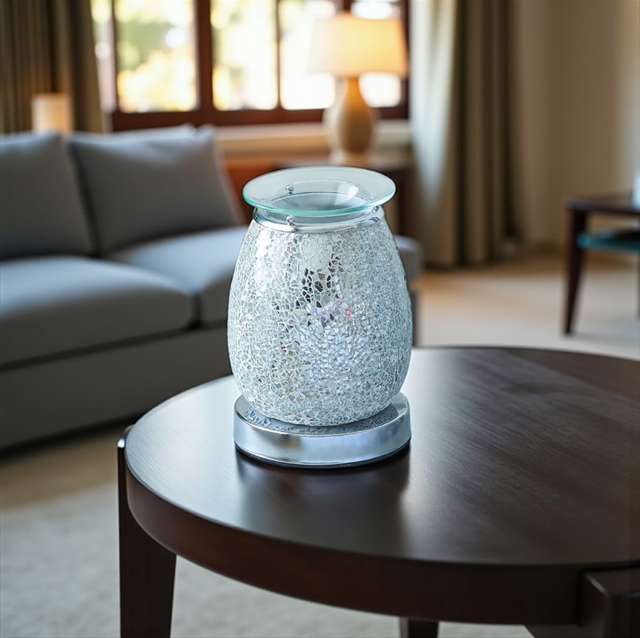 Silver Mosaic Touch Electric Wax Warmer
