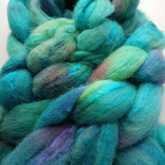Hand dyed 70% Shetland/ 30% Silk