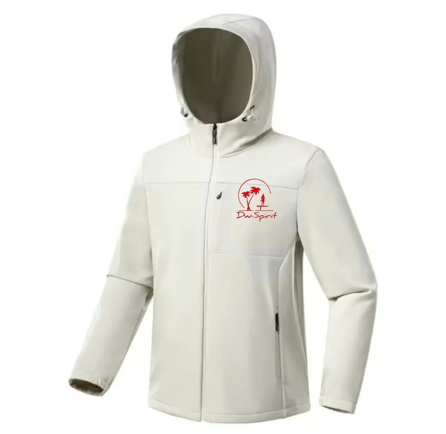 Veste Coupe vent Homme, Blanche, Logo 3D rouge DW