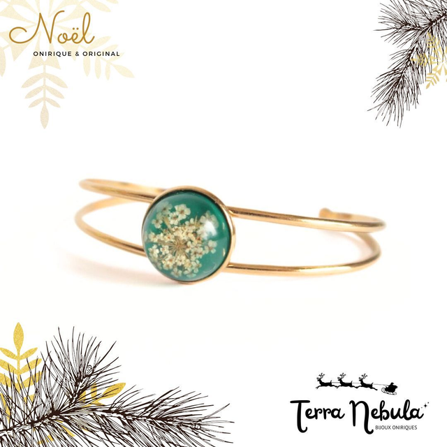 Bracelet fleuri Sublime (vert) | BR15 | Ombelles