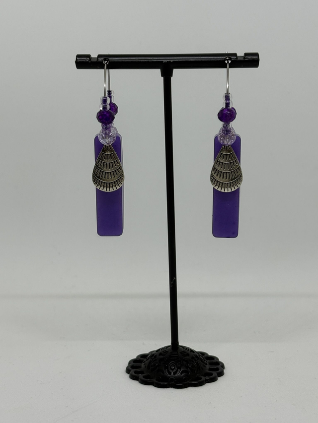 đ Boucles dâoreilles "Violet Goddess" - Ref : 790