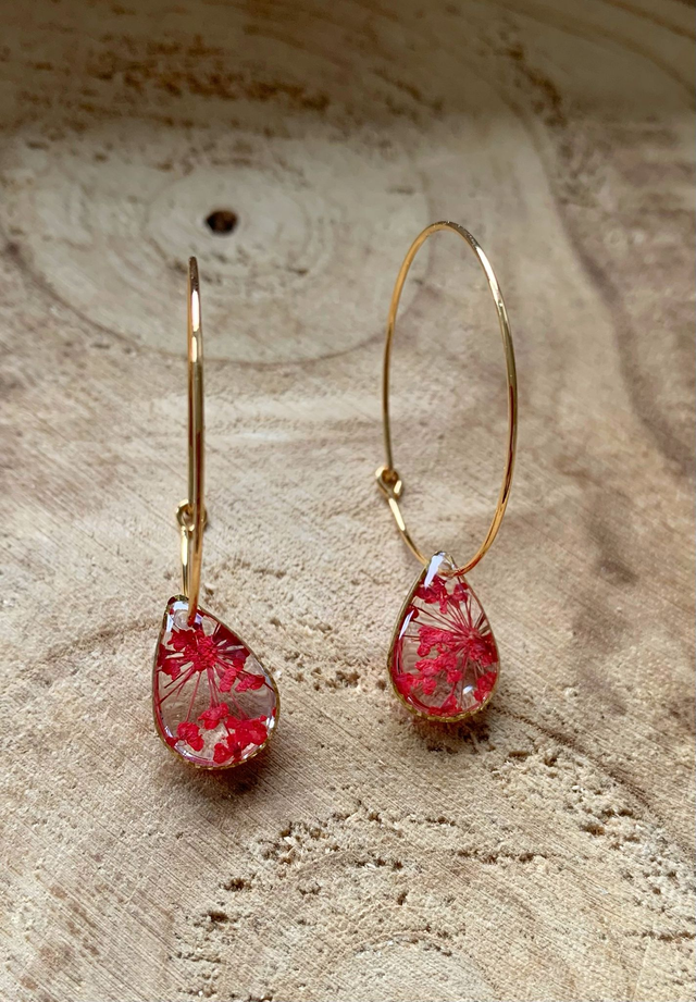 Rouges : boucles d&#039;oreilles créoles