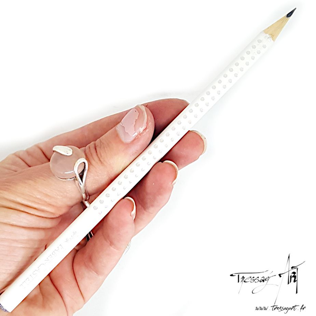 FABER CASTELL - CRAYON GRAPHITE SPARKLE BLANC PERLE - FB041236