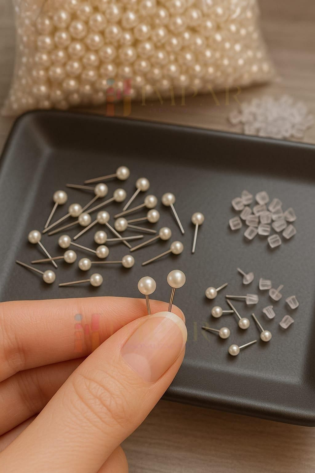 Kit 50/100 Pares Brincos Pérola 4 mm com Pino Aço Inox – Elegância e Conforto