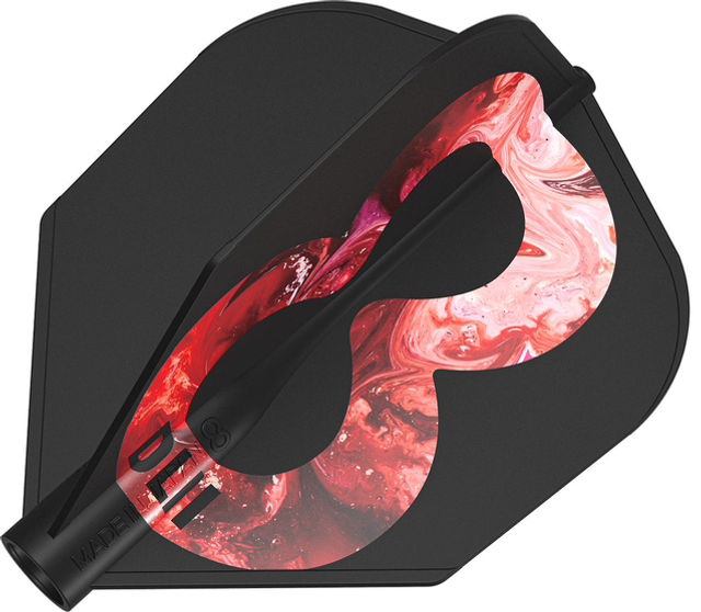 8Flight NO6 SHAPE DART FLIGHTS DANNY LAUBY BLACK PRINT 5050807062300