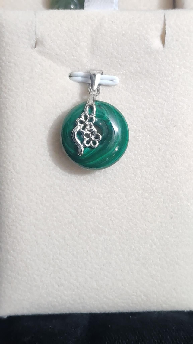 Pendentif donut malachite