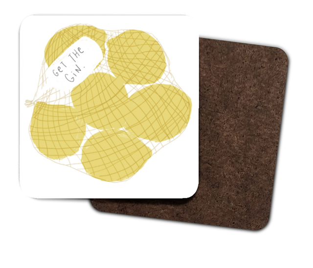Gin Love - Illustrated Hardback Coaster 7x7cm 
