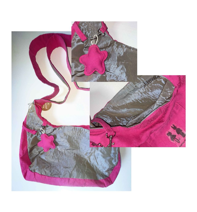 shoulder bag - brown and pink