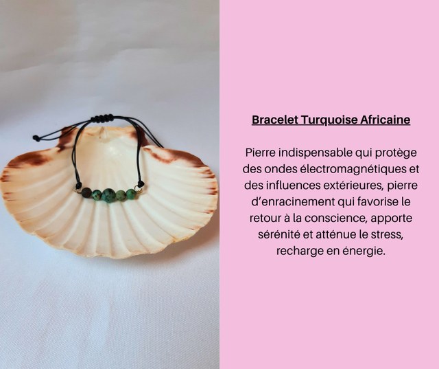 47- Bracelet réglable en Turquoise Africaine