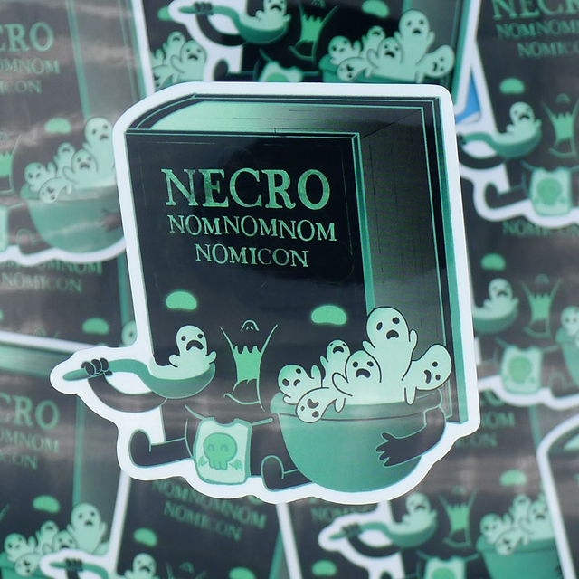 Single Sticker - Necronomnomnomicon - ca. 7x7 cm  