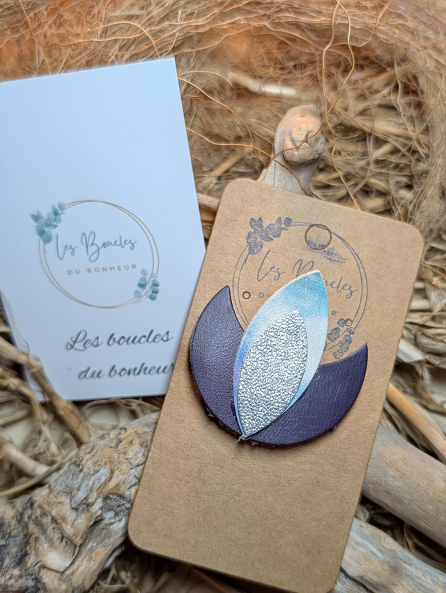 Broche lotus prune pastel b016