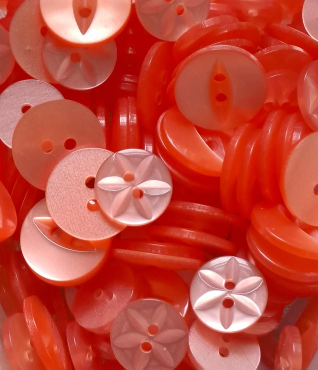 Buttons (pack 10) - Fisheye - 16mm - Peach