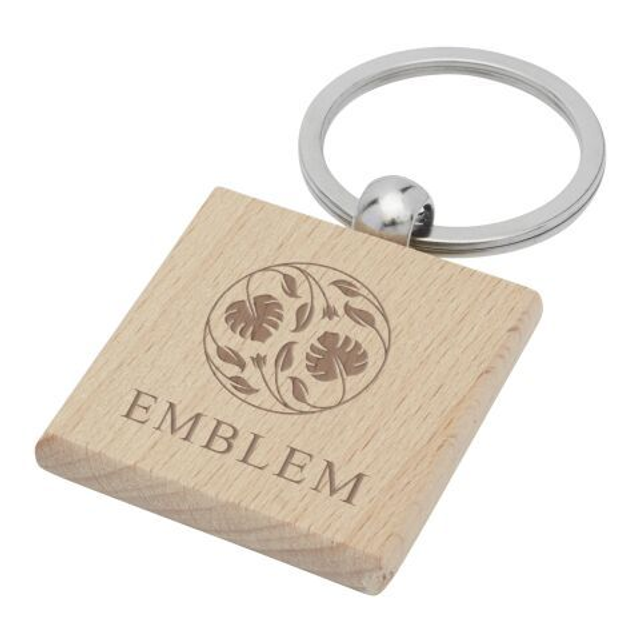 Gioia beech wood squared keychain