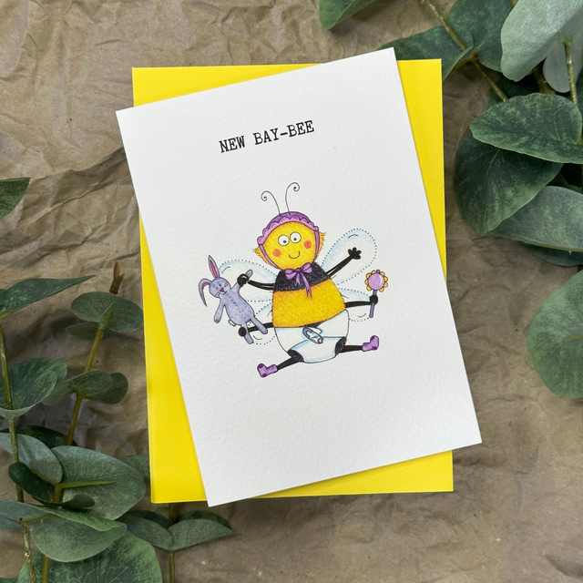 New Bay-Bee (New Baby) - Greeting card
