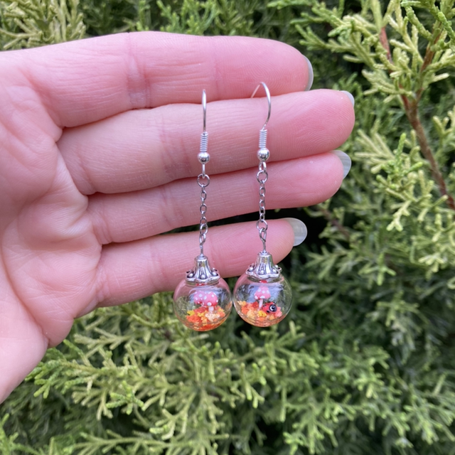 Boucles d'oreilles rouge et orange