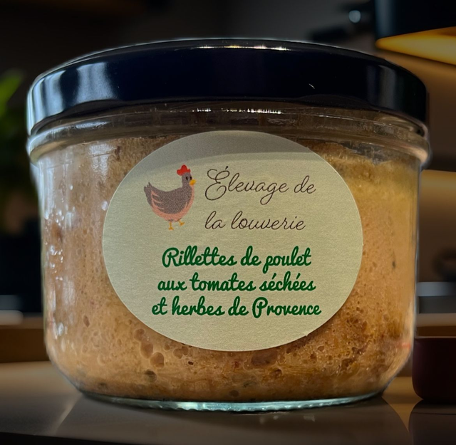 Rillettes de poulet aux tomates séchées et herbes de Provence