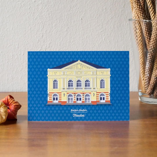 Postkarte &quot;Theater, Baden-Baden&quot;