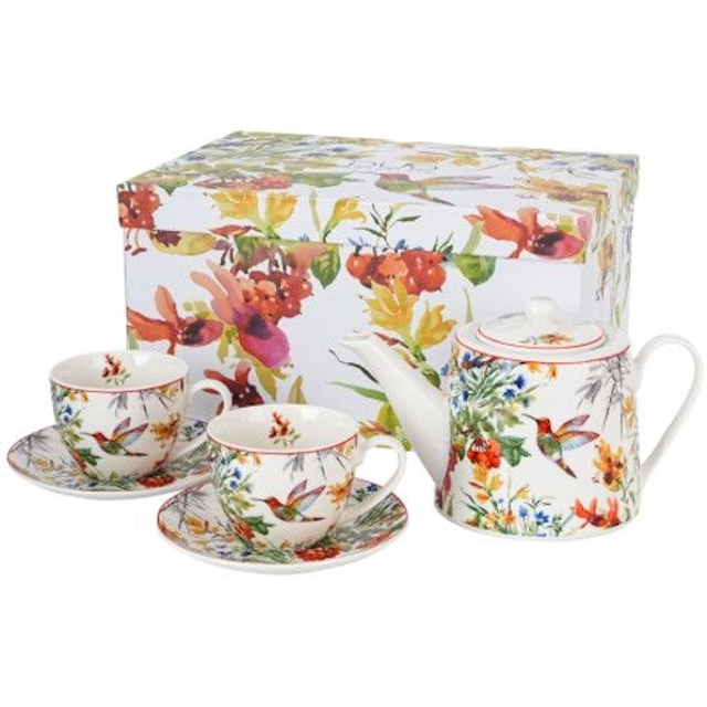 Conjunto linn, porcelana tetera + 2 tazas. SET71382