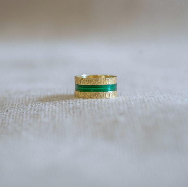 Bague Telluris - Doré, vert