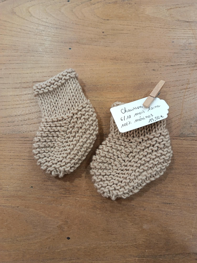 Chaussons sans noeud 6/12 mois