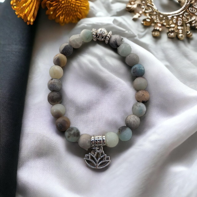 Chakra Cœur/ Bracelet en Amazonite/ 8 MM