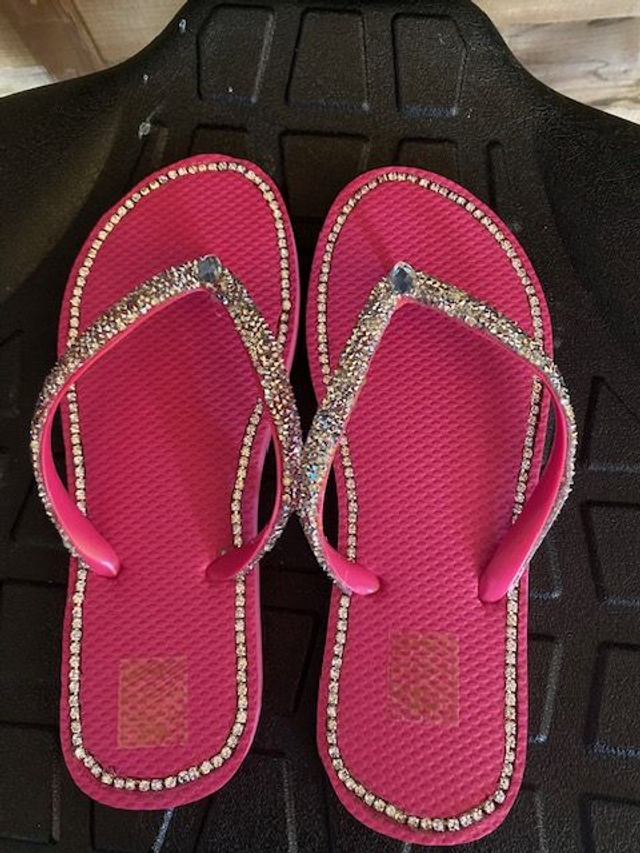 Tongs Fuchsia/strass