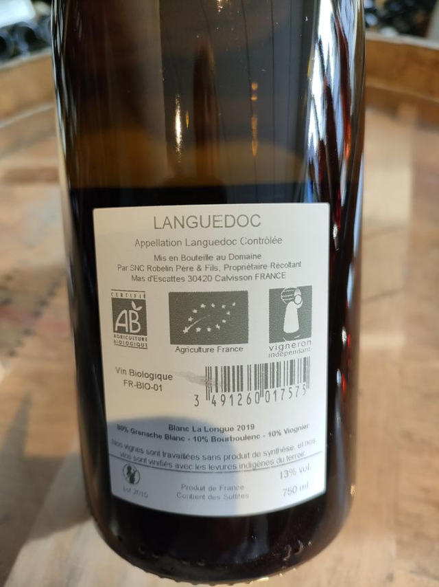 La Longue 2022 - Blanc Sec Tranquille - Domaine de l''Escattes (François Robelin)