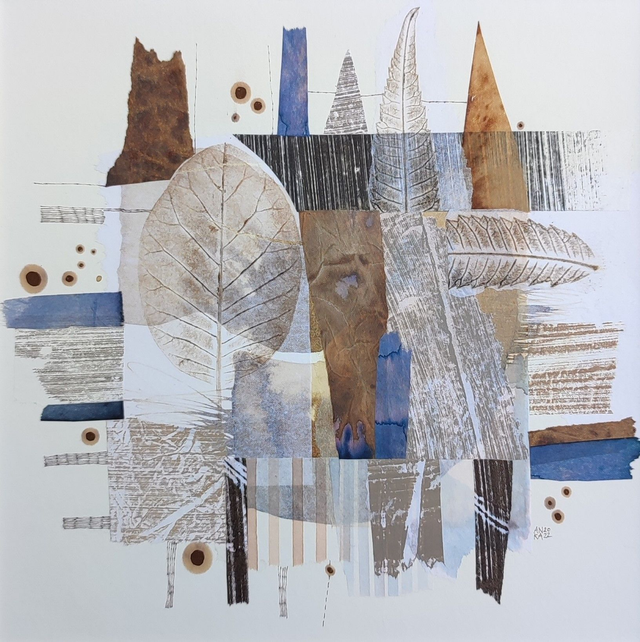 Kompozycja21, 30x30 (20x20 w świetle passe-partout) tech. mieszana 2022