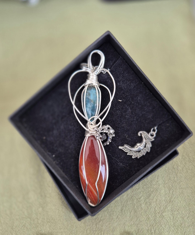 Pendule Cornaline Apatite