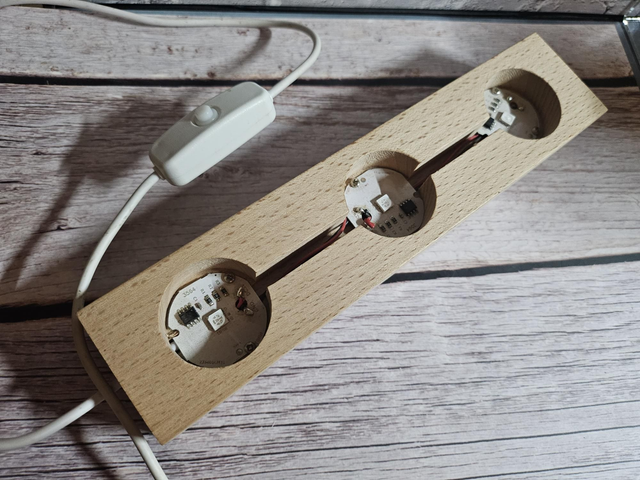 💡 Socle LED en bois 3 emplacements