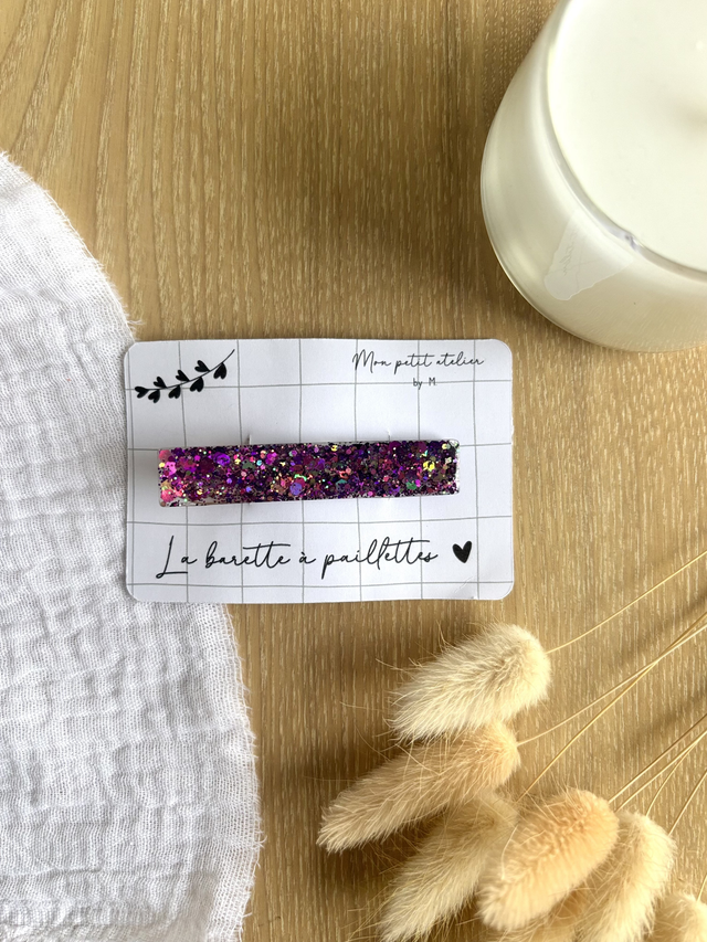 La barette à paillettes - Multicolore nuit