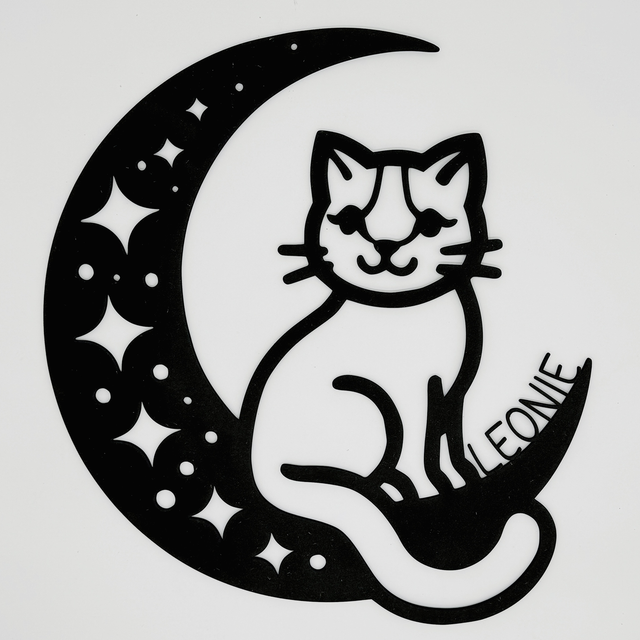 Mond & Katze Wallart "personalisiert" 