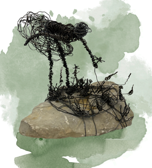 „Die Blumenpflückerin“ Drahtarbeit 2026