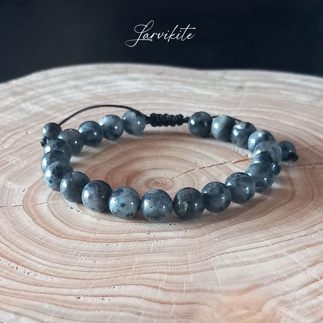 Bracelet ajustable en Larvikite