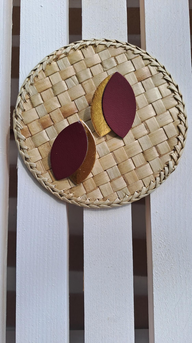 Boucles d'oreilles en matières végétales de pommes et ananas