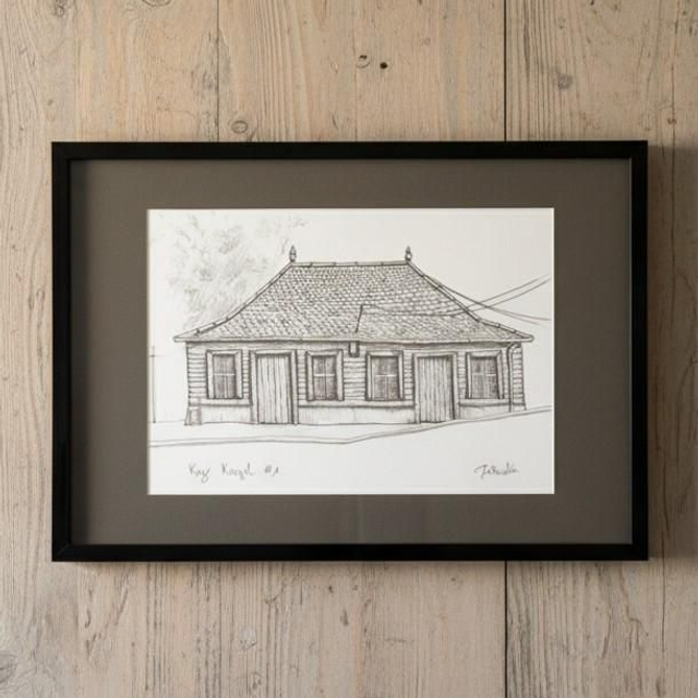 Encre et graphite - case créole #1 - Les Trois Ilets - Martinique 