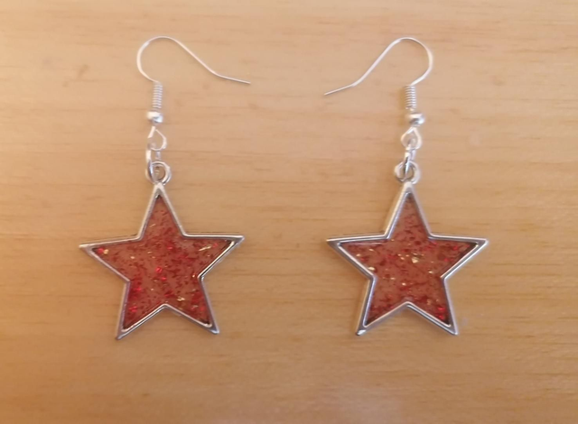 Boucles d&#039;oreilles en résine uv acier inoxydable 