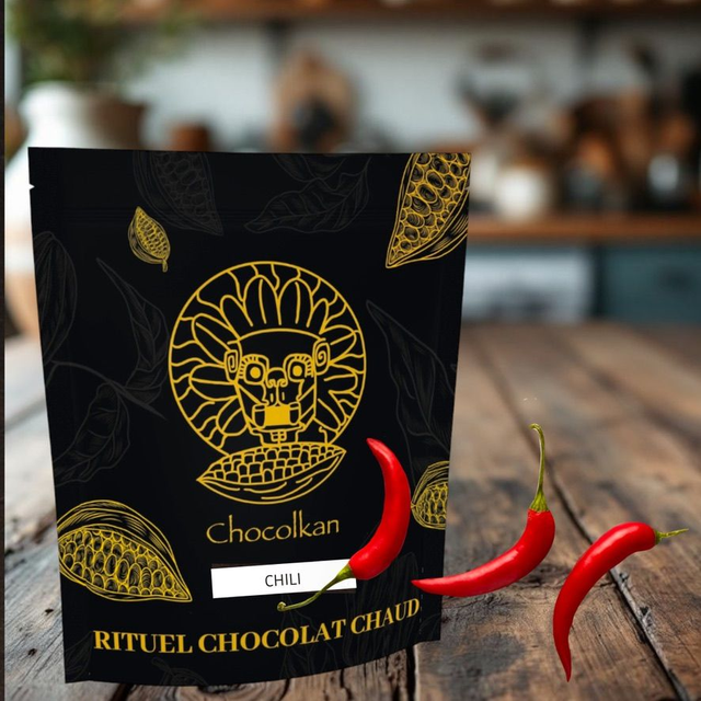 Doypack Chocochili 0.5kg - Rituel Chocolat Chaud au chili -  Équateur 65%