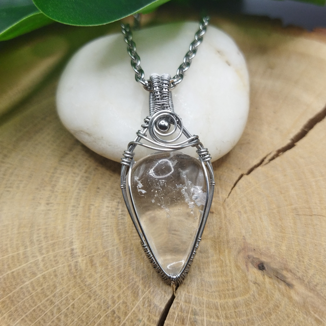 Pendentif Cristal de roche (Quartz incolore)