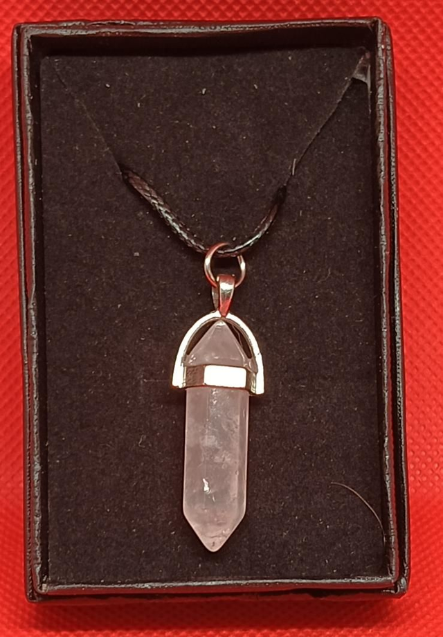 Clear Crystal Pendant Necklace.