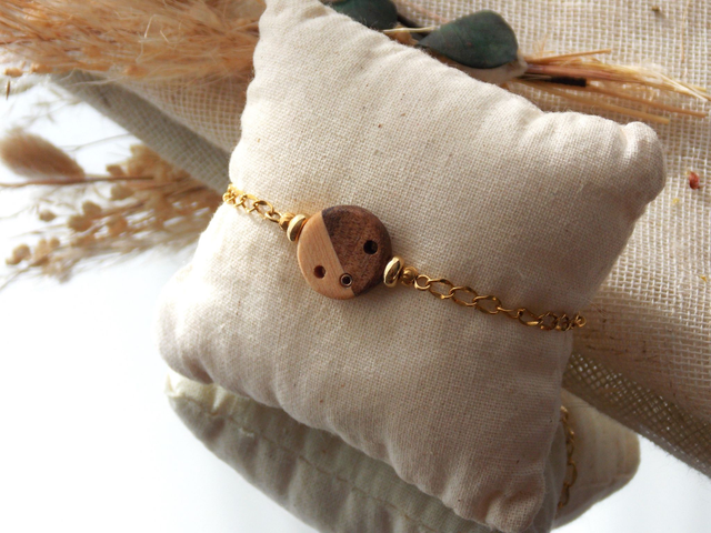 Bracelet noyer et épicéa | Création fait main en Isère