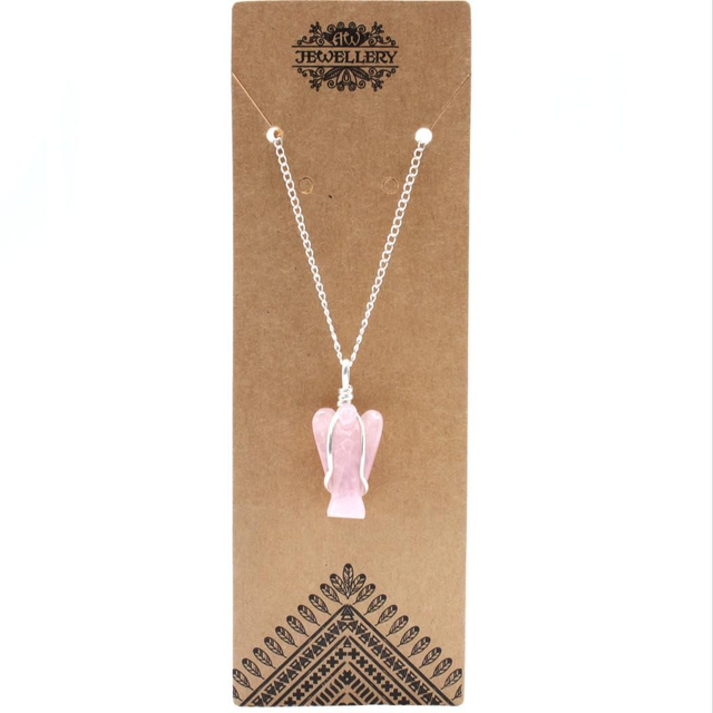 Rose Quartz Angel Pendant 
