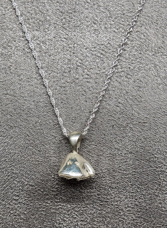 Fine silver ghost pendant