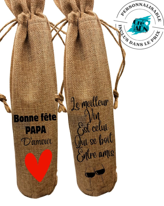 Sac cadeau pour bouteille de vin