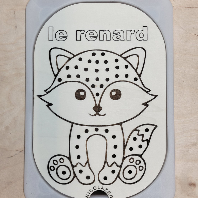 Insert sensoriel bois compatible trofast &quot;le renard&quot;