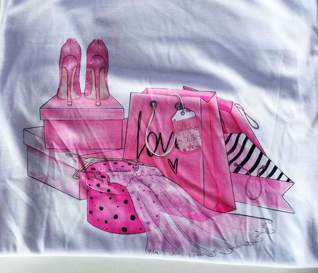 Tee-shirt &quot;Chaussure talon aiguille et sac&quot; T.L