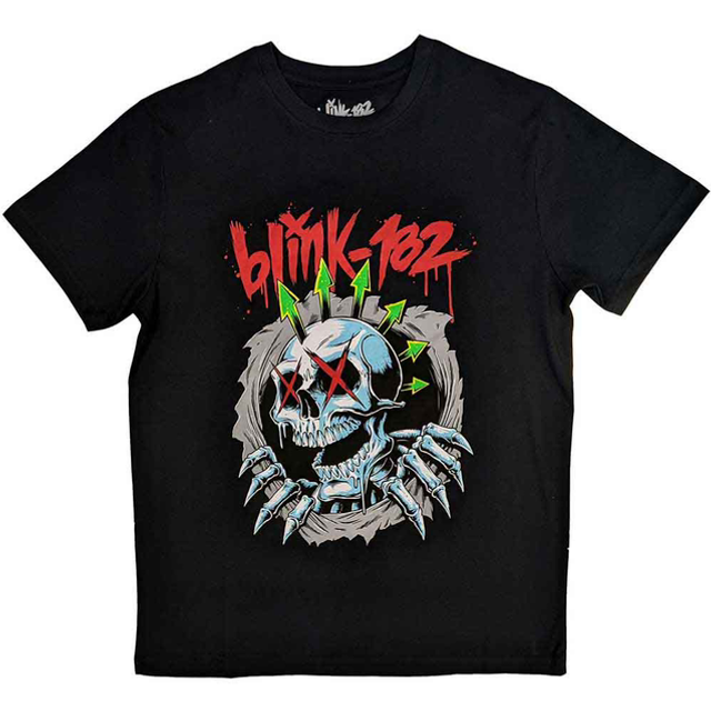 BLINK-182 UNISEX T-SHIRT: SIX ARROW SKULL
