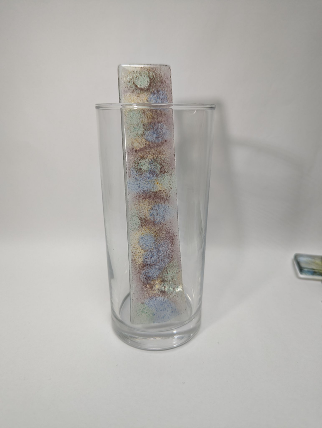 Touillette en poudre de verre + eau violet/ orange/ bleu / vert