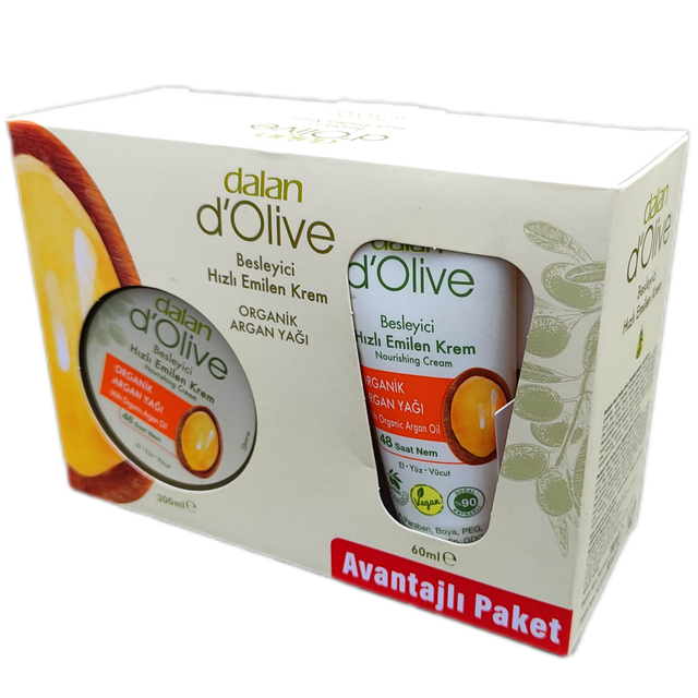 DALAN d'Olive ZESTAW 360ml Krem Arganowy 60ml + 300ml IDEALNY NA PREZENT!